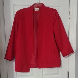 Classic Red Open-Front Women's Blazer by
